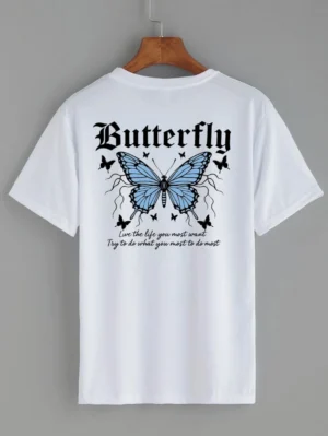 KELEBEK BASKILI TİŞÖRT